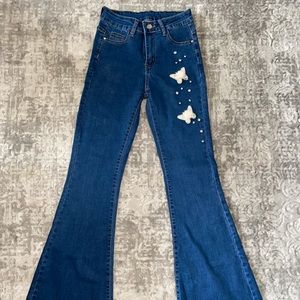 Embroidered Butterfly Jeans 🦋